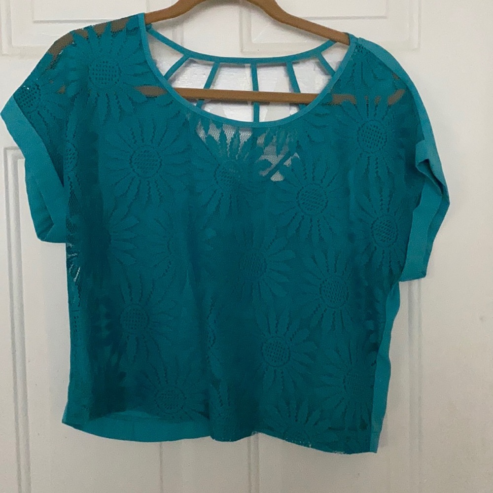 Teal crop top